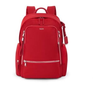 Brand New Limited Edition Tumi Red Celina Backpack with Silver Hardware